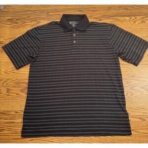 Pebble Beach Polo Golf Shirt Mens L‎ Performance Black Pima Cotton Blend